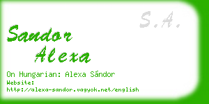 sandor alexa business card